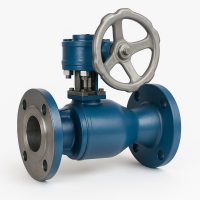 Полнопроходной кран Naval фланцевый с передачей Ду-100 Ру-16