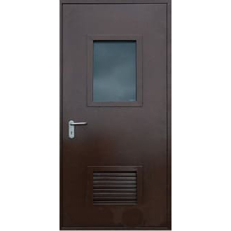Противопожарная дверь 1-а створчатая вентиляционной решеткой и остеклением до 25 % EI60 купить