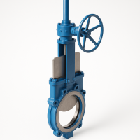 Задвижка шиберная VGA тип S72.21 с выдвижным шпинделем  с редуктором Ду-1000 Ру-2