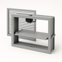 Клапан дымоудаления КДМ-2 электромагнитный привод 550х440х165 мм с декоративной решеткой