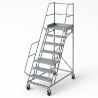 Лестница с двумя площадками ЛДПО-724 с 4-мя колесами