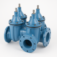 Фланцевый тройник с 4 задвижками Ду-100