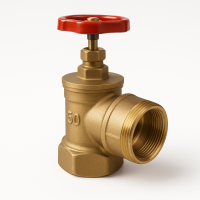 Клапан 50 мм латунь 90 град. 15БЗР А52 муфта цапка