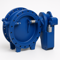 Поворотный обратный клапан с противовесом и гидравлическим приводом Tecofi CP4201 Ду-1000 Ру-10