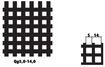 Лист Qg 5.0-14.0 (квадратная перфорация с прямым рядом отверстий)