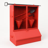 Стенд металл., закр. типа с ящиками для песка с комплект.