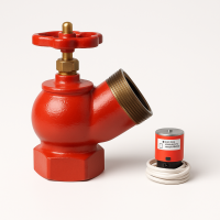 Клапан 65 мм чугун угловой 125 град. КПЧ 65-1 с датчиком положения пожарного клапана