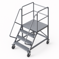 Лестница с площадкой ЛПО-209 с 4-мя колесами