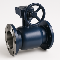 Стальной кран Naval КШТ фланцевый с червячной передачей Ду-125 Ру-16