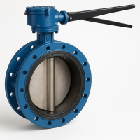 Затвор с вулканизированным седлом Ду-100 Ру-10/16 с рычагом