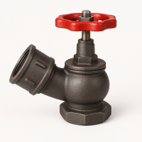 Вентиль 51 мм, чугун угловой, 125 градусов в сборе с контргайкой