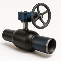 Полнопроходной кран Naval сварной с передачей Ду-100 Ру-25