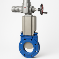 Ножевая задвижка VAG ZETA с электроприводом AUMA Ду-100 Ру-10