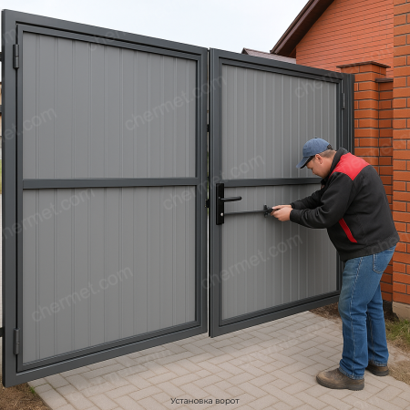 Установка ворот