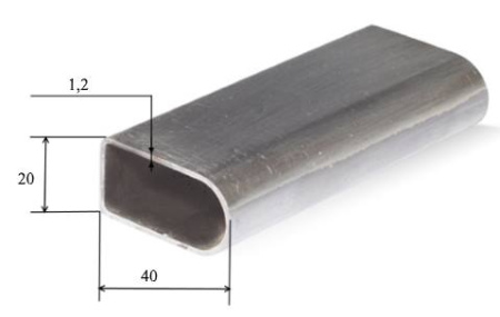Труба плоскоовальная арочная 40x20x1,2