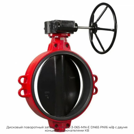 Дисковый поворотный затвор ЗПВС-FL-3-065-MN-E DN65 PN16 м/ф с двумя концев. выключателями КВ