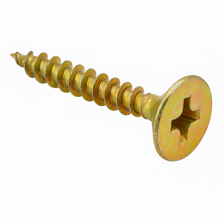 Саморез для крепления ГКЛ к дереву, желтый цинк 3,5x55 (4000шт.)