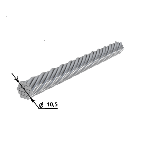 Канат стальной ГОСТ 3077-80 Ф 10,5 мм