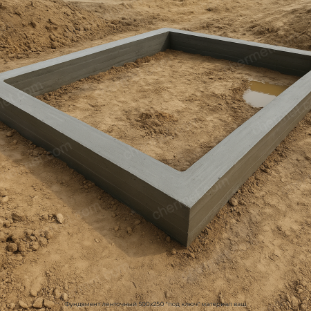 Фундамент ленточный 500х250 "под ключ" материал ваш