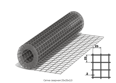 Сетка сварная 25x25x2,0