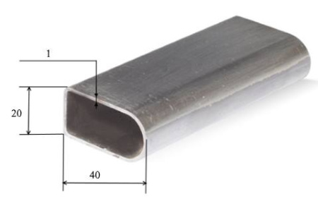 Труба плоскоовальная арочная 40x20x1