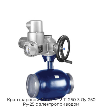 Кран шаровой Cитал T1.2-11-250-3 Ду-250 Ру-25 с электроприводом