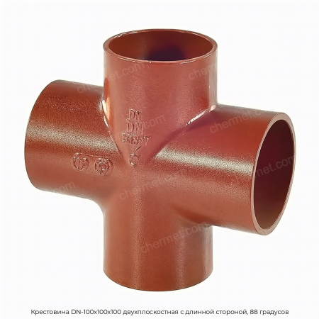 Крестовина DN-100х100х100 двухплоскостная с длинной стороной, 88 градусов