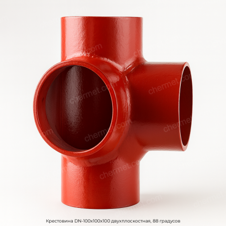 Крестовина DN-100x100x100 двухплоскостная, 88 градусов