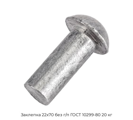 Заклепка 22х70 без г/п ГОСТ 10299-80 20 кг