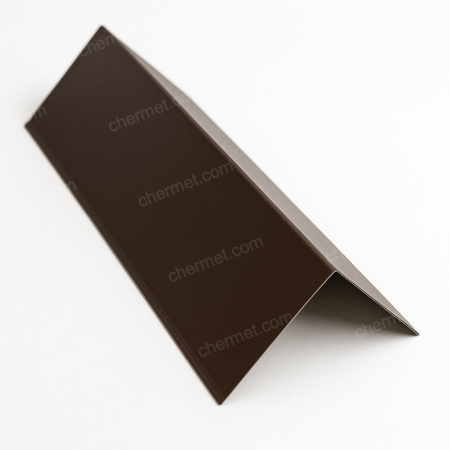 Конек плоский с подгибом  0,45х150х150х2000 RAL 8017 шок-кор Конек плоский с подгибом  0,45х150х150х2000 RAL 8017 шок-кор