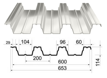 Профнастил Н114-600 (646) 0.8 мм